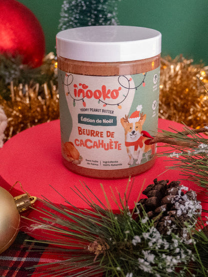 INOOKO Erdnussbutter Weihnachtsedition Pute und Cranberry, 300 g – Detailansicht