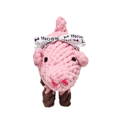 LABONI Piggy Pig – rosa Schwein aus Baumwolle, Vorderansicht