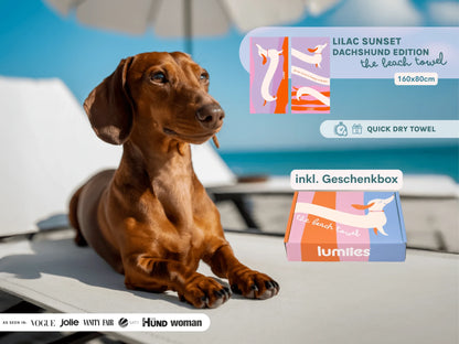 Beach Towel Dackel Edition Lilac Sunset