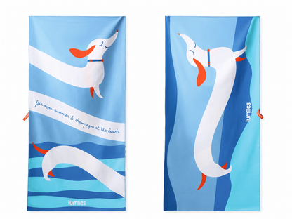 Beach Towel Dackel Edition Blue Lagoon