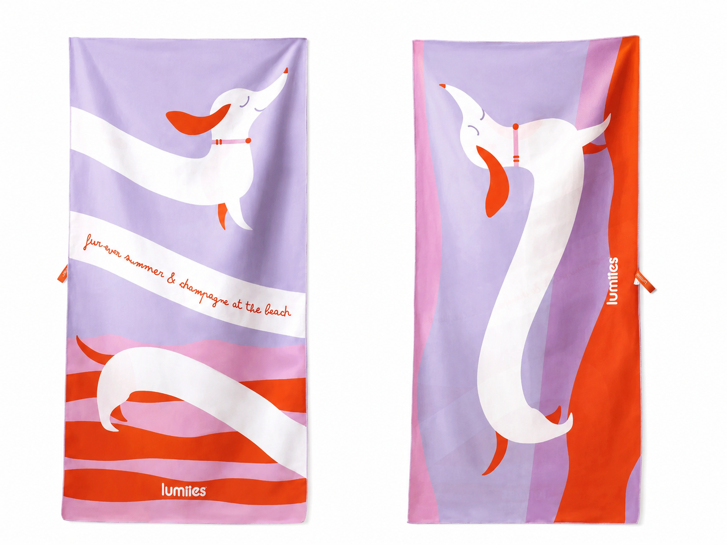 Beach Towel Dackel Edition Lilac Sunset