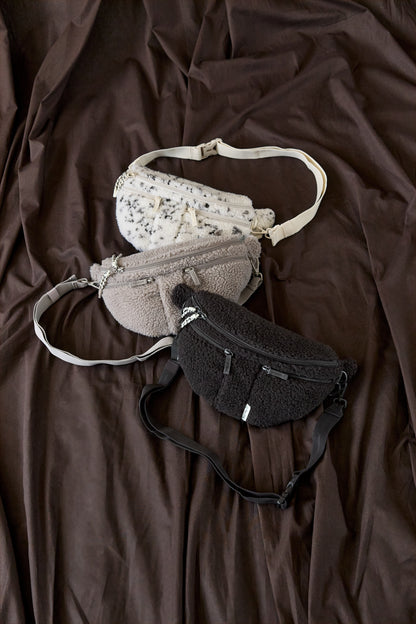 PALOPA Leckerlitasche Emma Teddy-Fleece in Speckled Creme, Taupe und Brownie – Farbauswahl 1