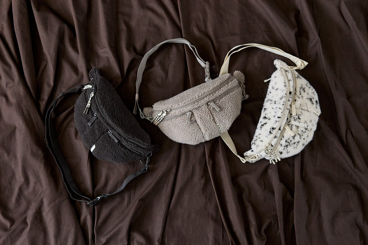 PALOPA Leckerlitasche Emma Teddy-Fleece in Speckled Creme, Taupe und Brownie – Farbauswahl 2