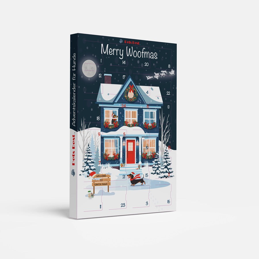 PETS BEST Hunde-Adventskalender Santa's Moonlight Skates, Vorderansicht