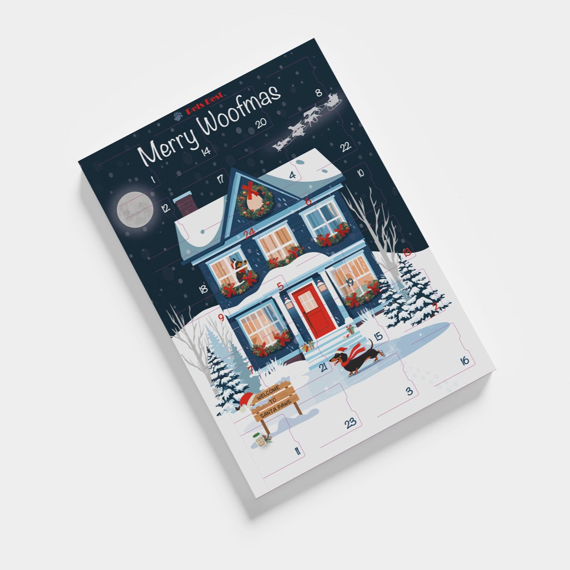 PETS BEST Hunde-Adventskalender Santa's Moonlight Skates, Detailansicht