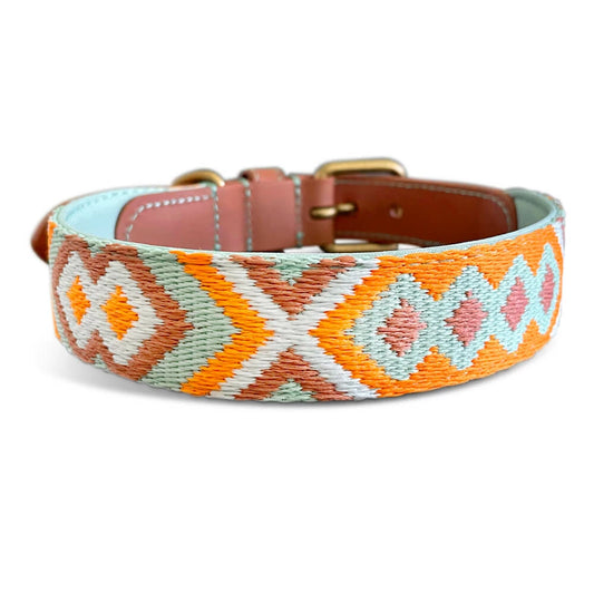 Hundehalsband Gepolstert Mint/Orange