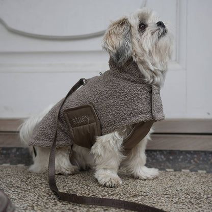 Hundemantel Teddy Taupe mit Geschirröffnung
