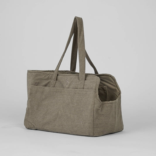 Hundetragetasche Vilda Cord Taupe von STAEY