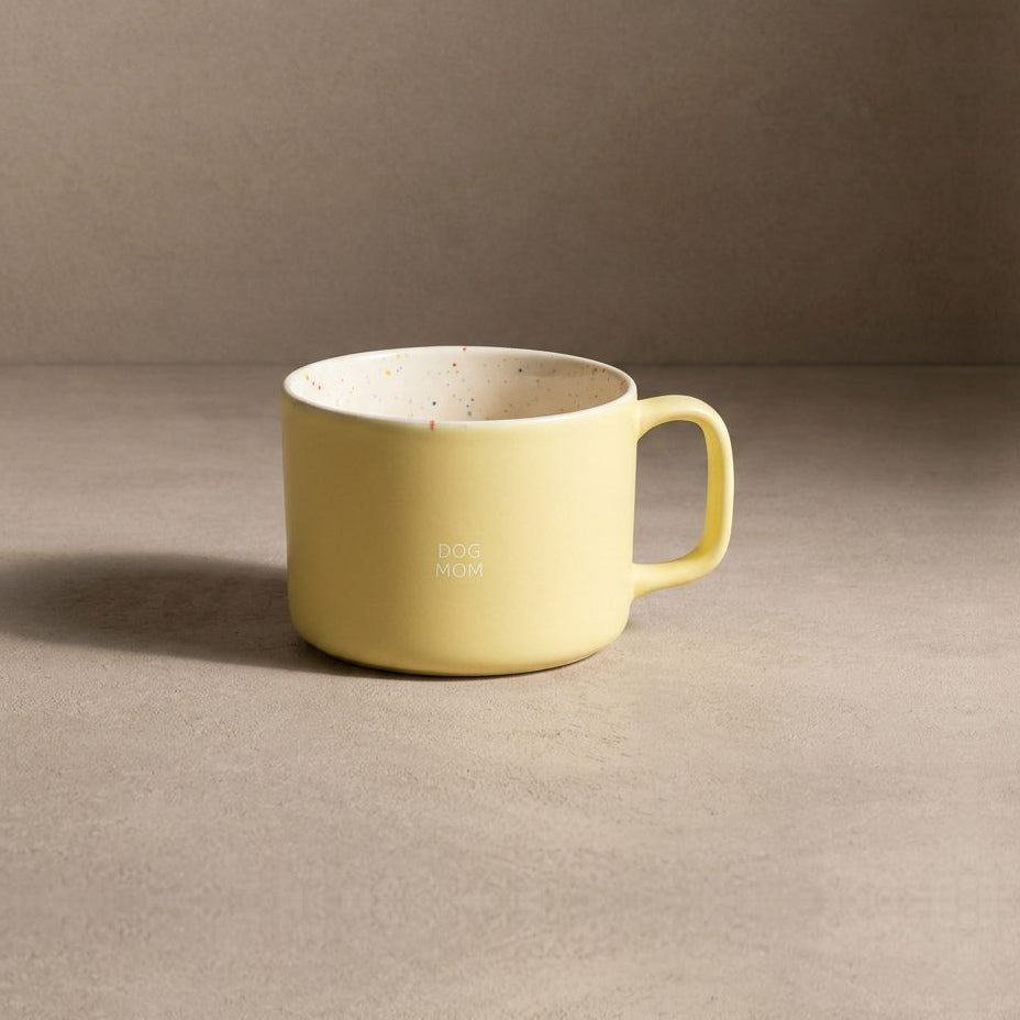 Breeze Hundemama Tasse 450 ml Gelb Weiß