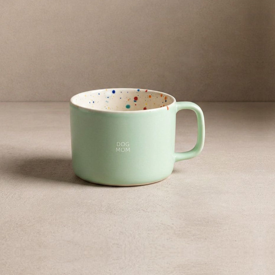 Breeze Hundemama Tasse 450 ml Grün Weiß