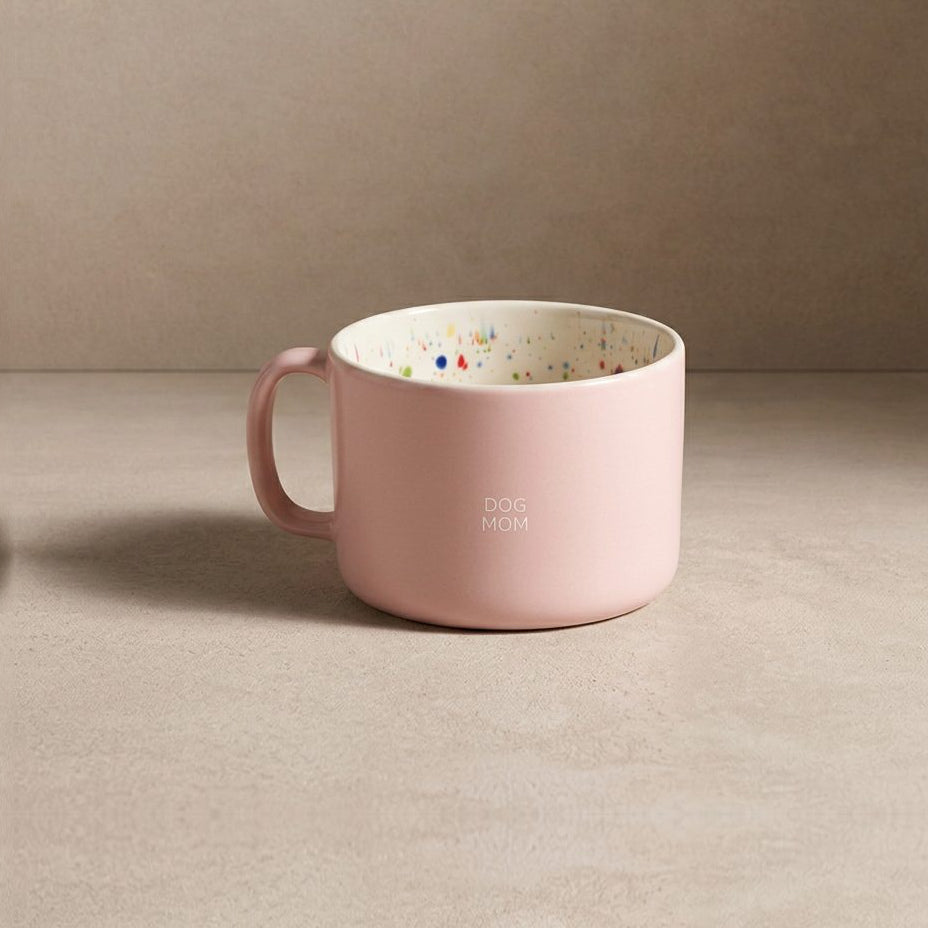 Breeze Hundemama Tasse 450 ml Rosa Weiß