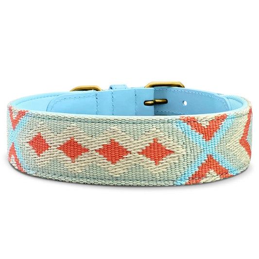 Hundehalsband Gepolstert Coral/Blau