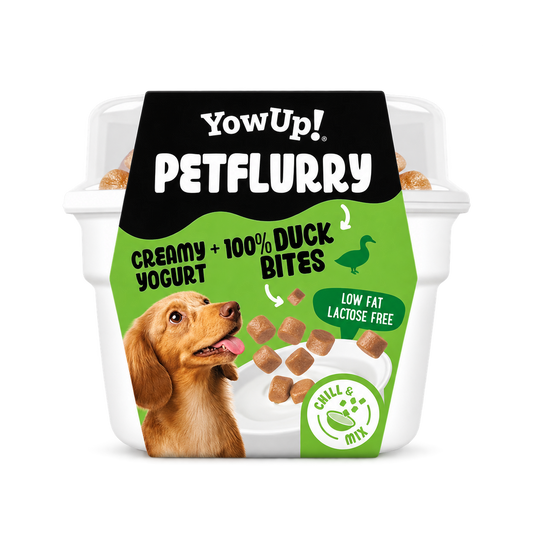 YOWUP! PetFlurry Ente 130 g – Joghurt-Snack für Hunde, freigestellt